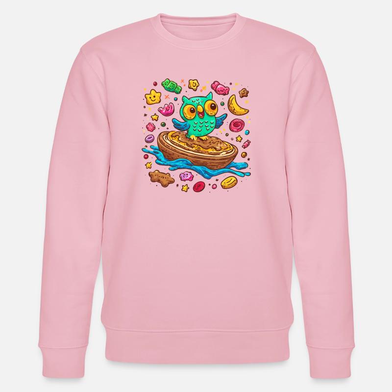 Frühstücks-Eulenfreude - Stanley/Stella Unisex Bio-Sweatshirt CHANGER  - Hellrosa