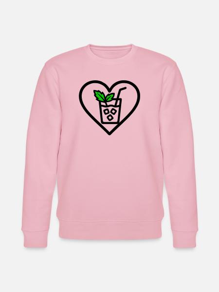 Mojito Heart Cocktail Mint Summer Drink - Stanley/Stella CHANGER Unisex Organic Sweatshirt - cotton pink