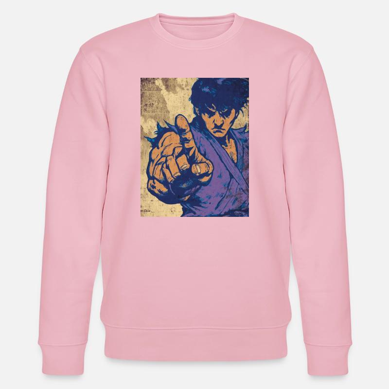 Kampfheld im Pop Art Blau - Stanley/Stella Unisex Bio-Sweatshirt CHANGER  - Hellrosa