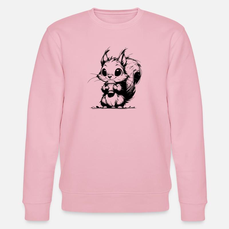 Waldbewohner mit Kaffee Waldrand Kaffeeklatsch - Stanley/Stella Unisex Bio-Sweatshirt CHANGER  - Hellrosa