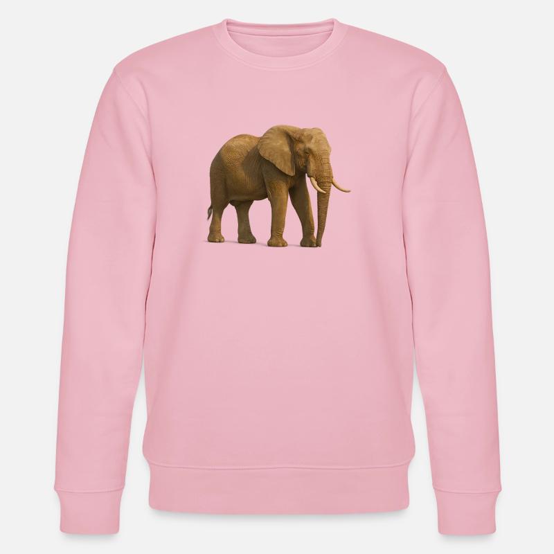 Éléphant dans des tons naturels - Sweat bio CHANGER Stanley/Stella Unisexe - rose pâle