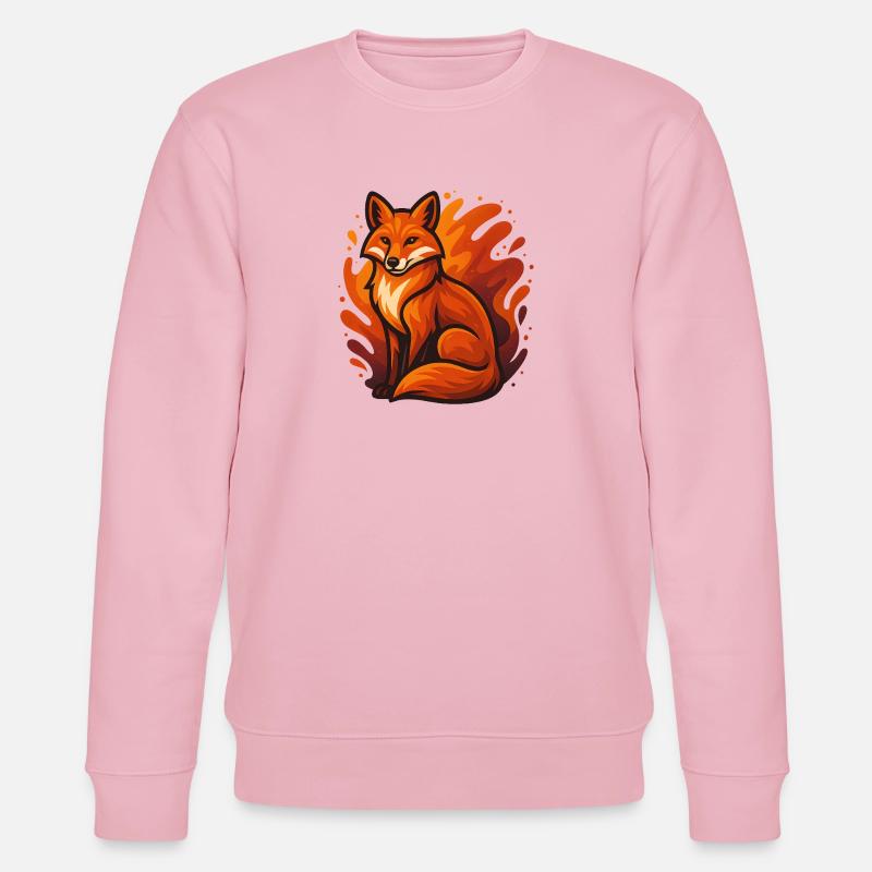 Flammender Fuchs im grafischen Stil - Stanley/Stella Unisex Bio-Sweatshirt CHANGER  - Hellrosa