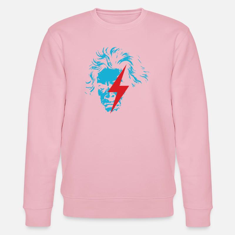 Visage bleu Beethoven avec éclair rouge - Sweat bio CHANGER Stanley/Stella Unisexe - rose pâle