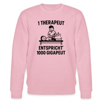 witziger physio spruch therapeut gigapeut - Stanley/Stella Unisex Bio-Sweatshirt CHANGER  - Hellrosa - Vorne - Jaron (178cm) & Liana (172cm)