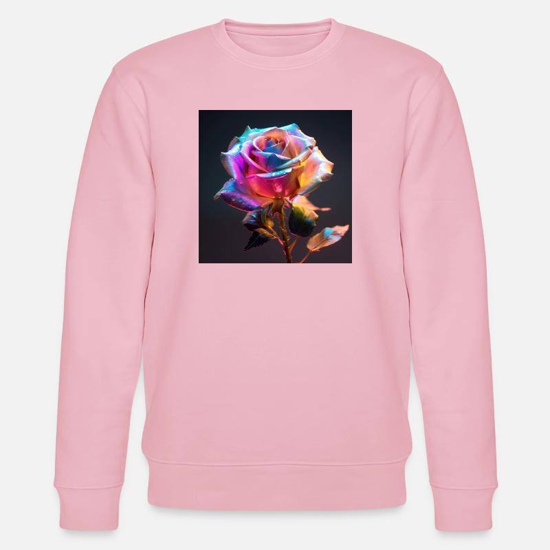 Regenbogenrose Neon Glow - Stanley/Stella Unisex Bio-Sweatshirt CHANGER  - Hellrosa