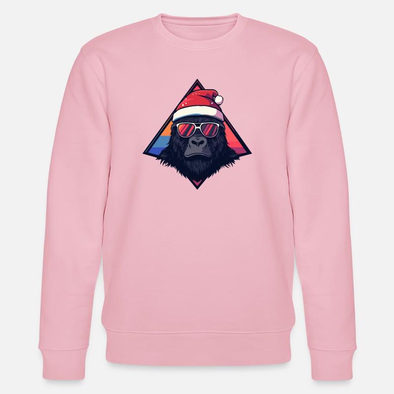 Gorilla Santa Neon Triangle - Stanley/Stella Unisex Bio-Sweatshirt CHANGER  - Hellrosa