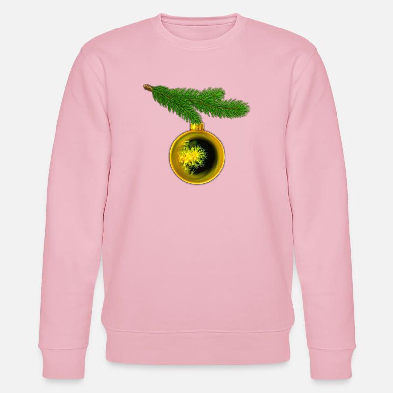 Weihnachtskugel mit Krustenanemonen am Tannenzweig - Stanley/Stella Unisex Bio-Sweatshirt CHANGER  - Hellrosa