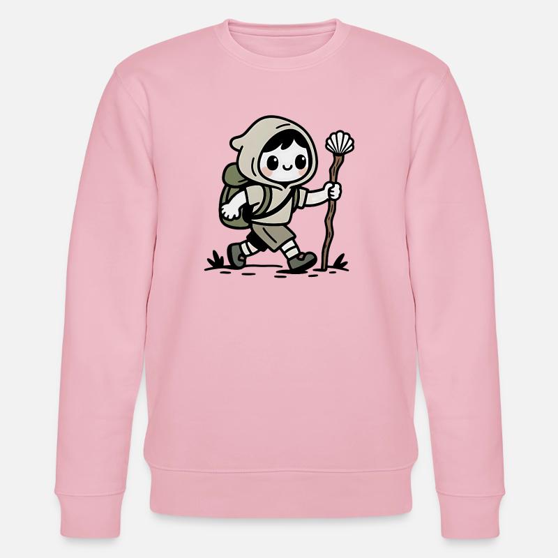 Pilger auf dem Jakobsweg - Stanley/Stella Unisex Bio-Sweatshirt CHANGER  - Hellrosa