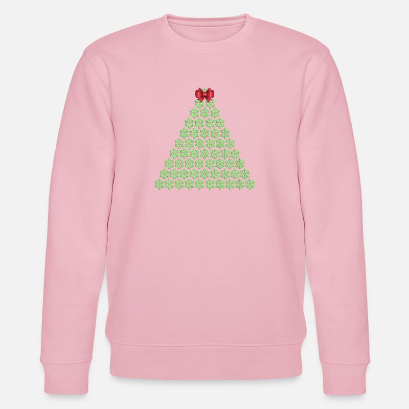 Schneeflocken-Weihnachtsbaum mit Schleife - Stanley/Stella Unisex Bio-Sweatshirt CHANGER  - Hellrosa