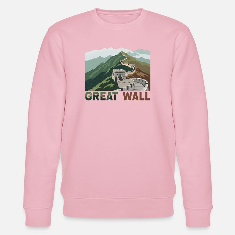 Große Mauer Chinesische Mauer - Stanley/Stella Unisex Bio-Sweatshirt CHANGER  - Hellrosa