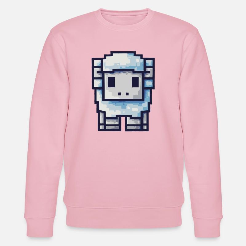 Pixel Sheep - Design rétro mignon - Sweat bio CHANGER Stanley/Stella Unisexe - rose pâle