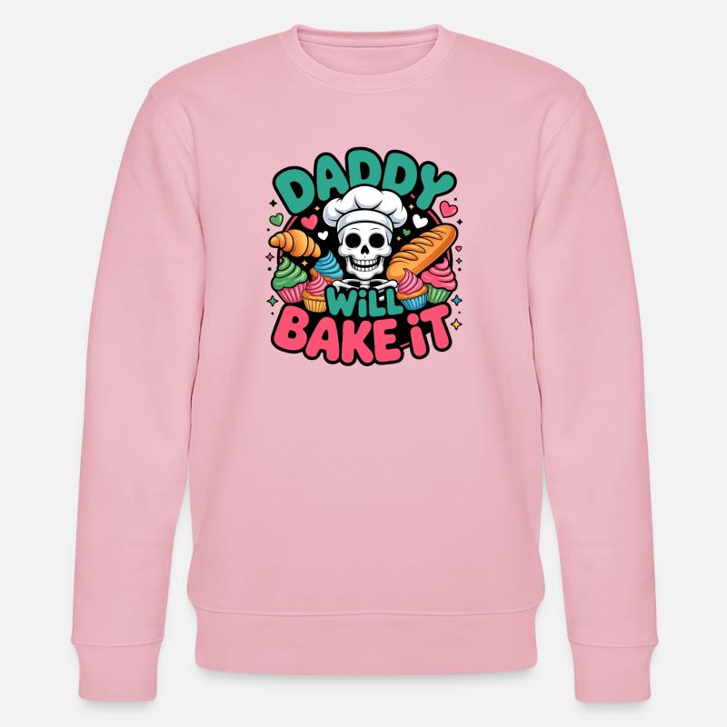 Daddy Will Bake It Skelettkoch - Stanley/Stella Unisex Bio-Sweatshirt CHANGER  - Hellrosa