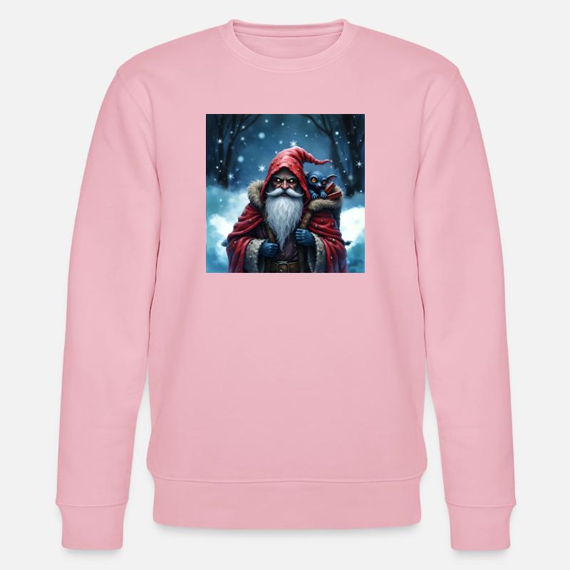 Weihnachtsmann Zauberer mit blauer Katze - Stanley/Stella Unisex Bio-Sweatshirt CHANGER  - Hellrosa
