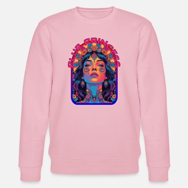 Plur Princess Psychedelic Kandi Festival - Stanley/Stella Unisex Bio-Sweatshirt CHANGER  - Hellrosa