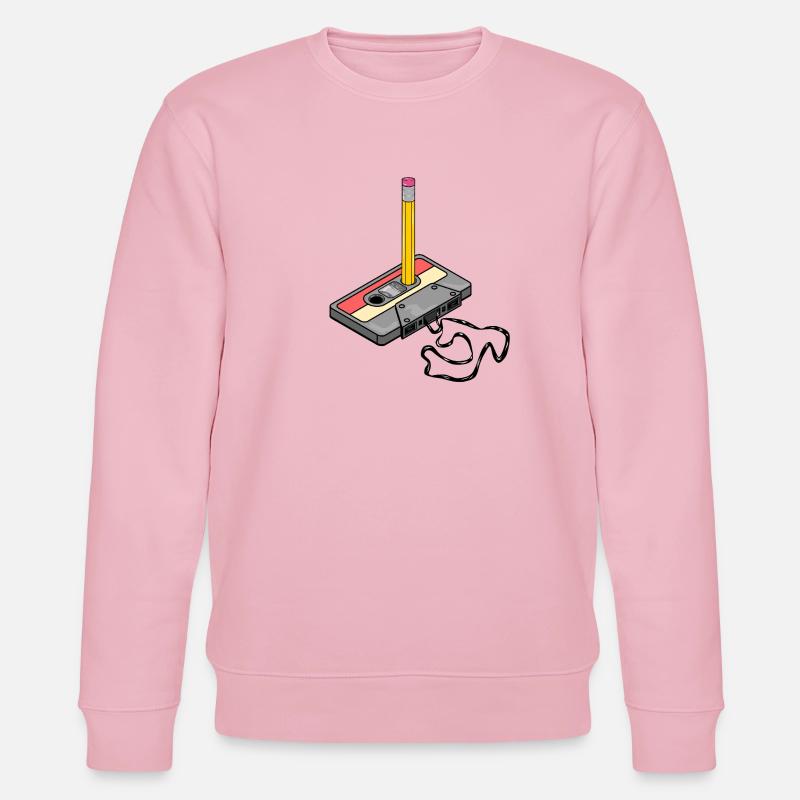 Nostalgia Retro Cassette Tape Pencil 2000 Vibes - Stanley/Stella CHANGER Unisex Organic Sweatshirt - cotton pink