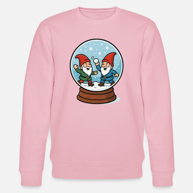 Zwerge in einer Schneekugel - Stanley/Stella Unisex Bio-Sweatshirt CHANGER  - Hellrosa