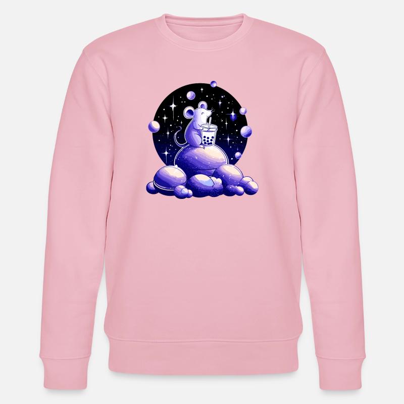 Mondträume Maus mit Bubble Tea - Stanley/Stella Unisex Bio-Sweatshirt CHANGER  - Hellrosa