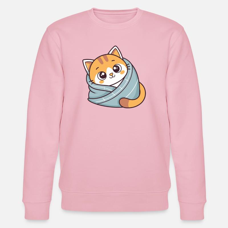Süßer Kätzchenblauer Schal - Stanley/Stella Unisex Bio-Sweatshirt CHANGER  - Hellrosa