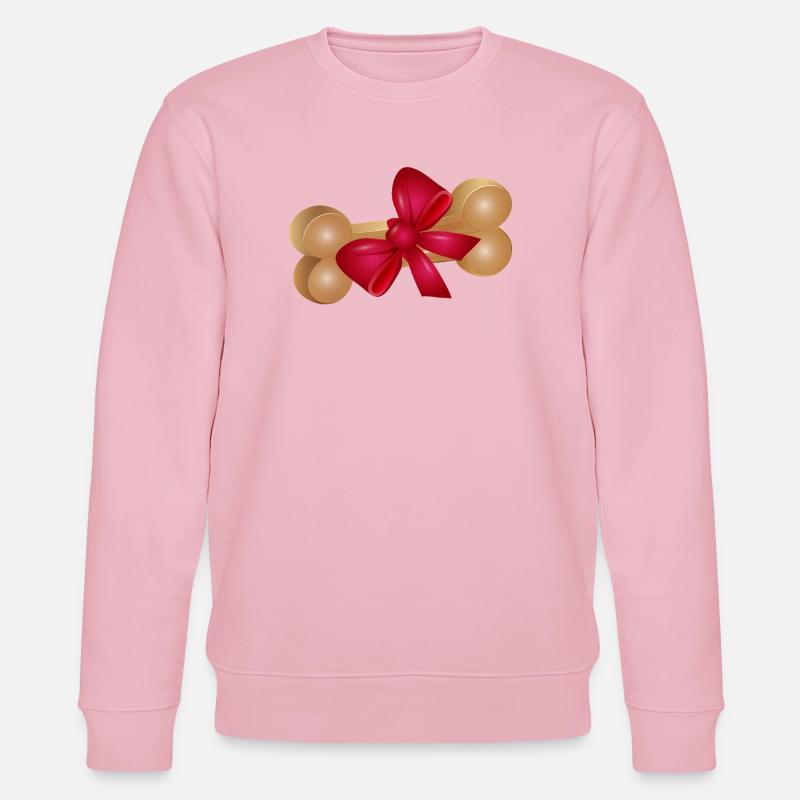 Geschenk-Kauknochen mit roter Schleife - Stanley/Stella Unisex Bio-Sweatshirt CHANGER  - Hellrosa