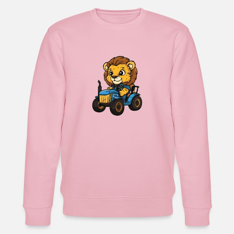 Löwe Traktor Farmer - Stanley/Stella Unisex Bio-Sweatshirt CHANGER  - Hellrosa