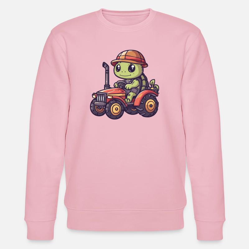 Schildkröte Traktor Farmer - Stanley/Stella Unisex Bio-Sweatshirt CHANGER  - Hellrosa
