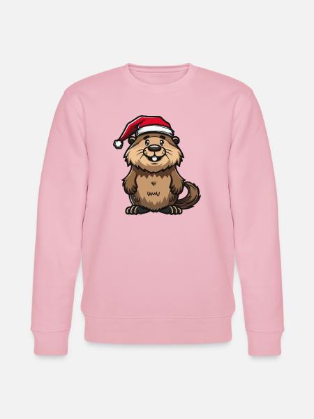 Beaver Christmas - Stanley/Stella CHANGER Unisex Organic Sweatshirt - cotton pink