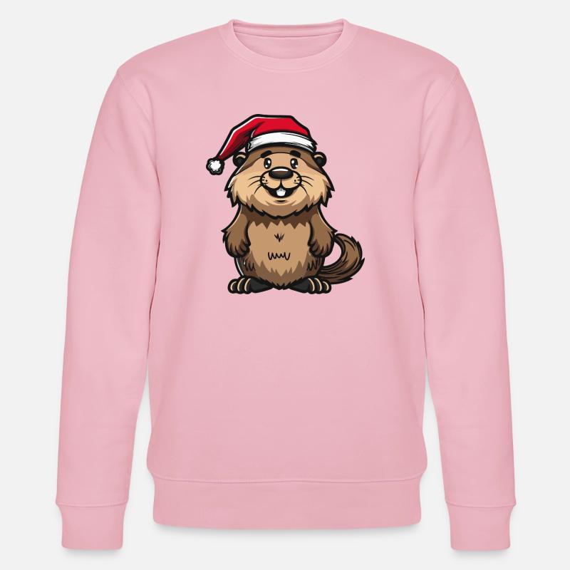 Beaver Christmas - Stanley/Stella CHANGER Unisex Organic Sweatshirt - cotton pink