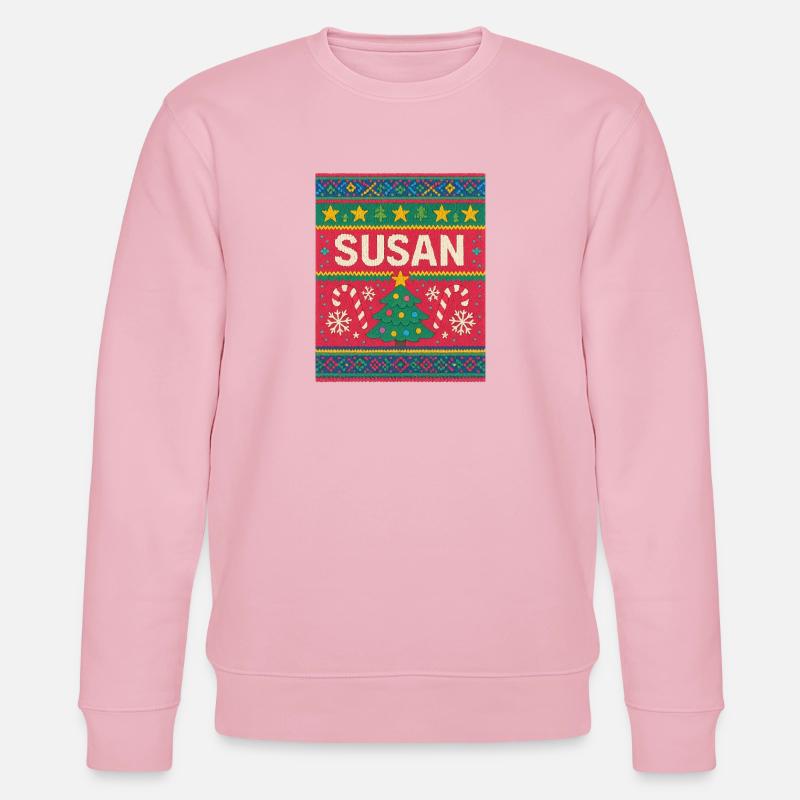 Art tricoté de Noël de Susan - Sweat bio CHANGER Stanley/Stella Unisexe - rose pâle