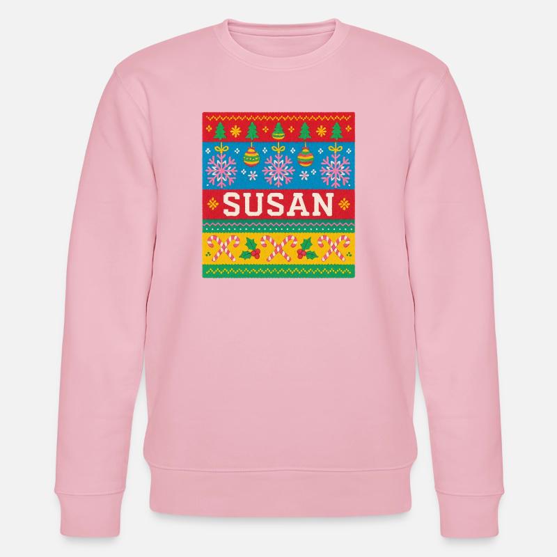 Personalisierte Susan-Weihnachtskunst - Stanley/Stella Unisex Bio-Sweatshirt CHANGER  - Hellrosa