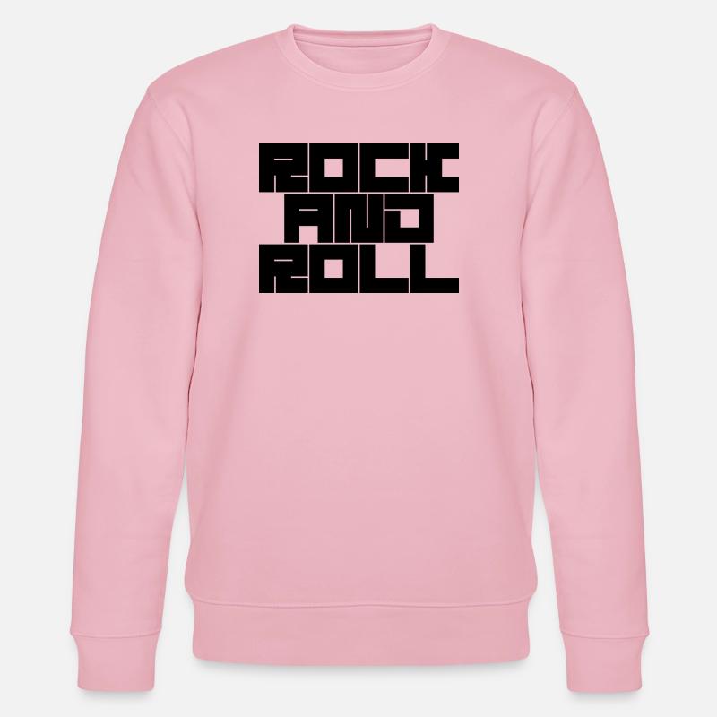 Rock'n'Roll Typografie Design - Stanley/Stella Unisex Bio-Sweatshirt CHANGER  - Hellrosa