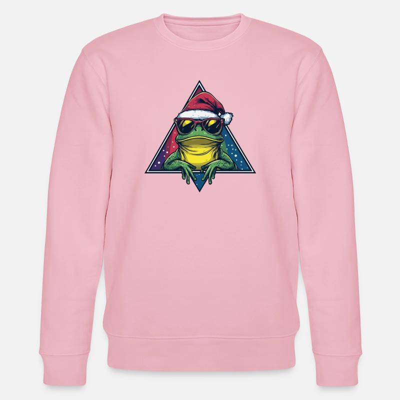 Frog in the Santa Triangle - Stanley/Stella CHANGER Unisex Organic Sweatshirt - cotton pink