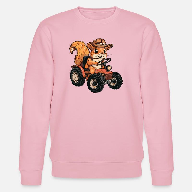 Squirrel Tractor Farmer - Stanley/Stella CHANGER Unisex Organic Sweatshirt - cotton pink