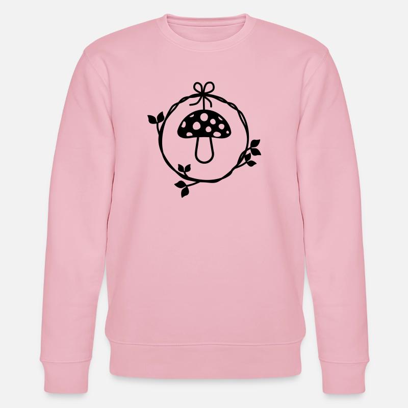 Toadstool in the wreath of leaves - Stanley/Stella CHANGER Unisex Organic Sweatshirt - cotton pink
