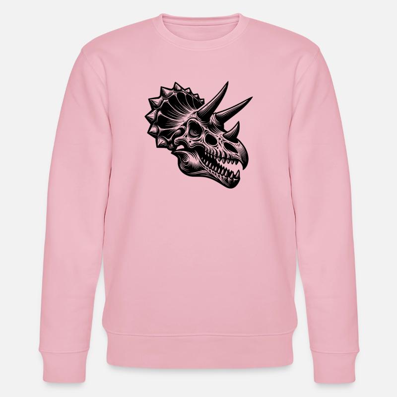 Dinosaurier Triceratops Kopf Fossil Knochen - Stanley/Stella Unisex Bio-Sweatshirt CHANGER  - Hellrosa