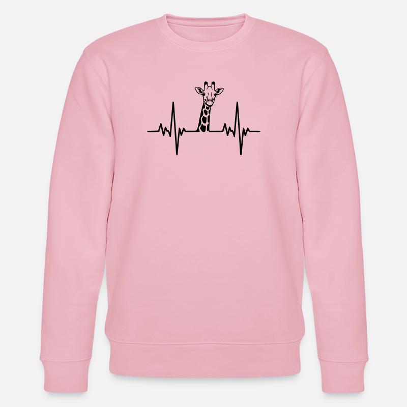 Giraffe Herzschlag Safari Design - Stanley/Stella Unisex Bio-Sweatshirt CHANGER - Hellrosa