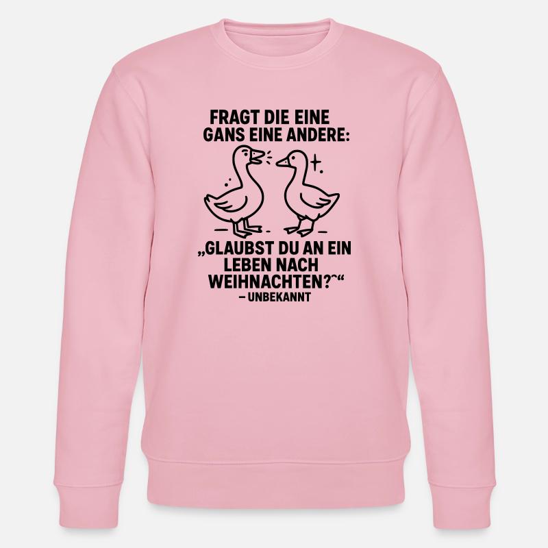gans weihnachten witz leben danach - Stanley/Stella Unisex Bio-Sweatshirt CHANGER  - Hellrosa