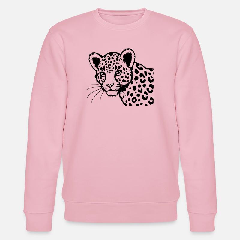 Leopard schwarz Geschenk Weihnachten  - Stanley/Stella Unisex Bio-Sweatshirt CHANGER  - Hellrosa