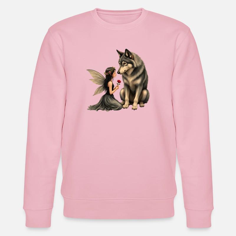 Fee und Wolf: Kuss der Rose - Stanley/Stella Unisex Bio-Sweatshirt CHANGER  - Hellrosa
