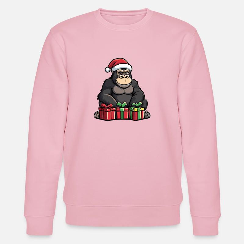 Gorilla Weihnachten Geschenke - Stanley/Stella Unisex Bio-Sweatshirt CHANGER  - Hellrosa