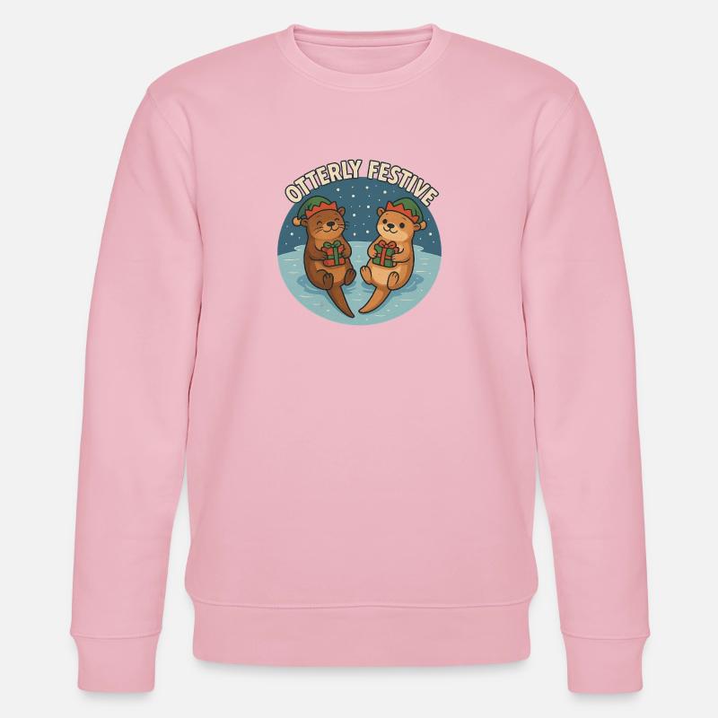 Otterfestliche Otter mit Geschenken - Stanley/Stella Unisex Bio-Sweatshirt CHANGER  - Hellrosa