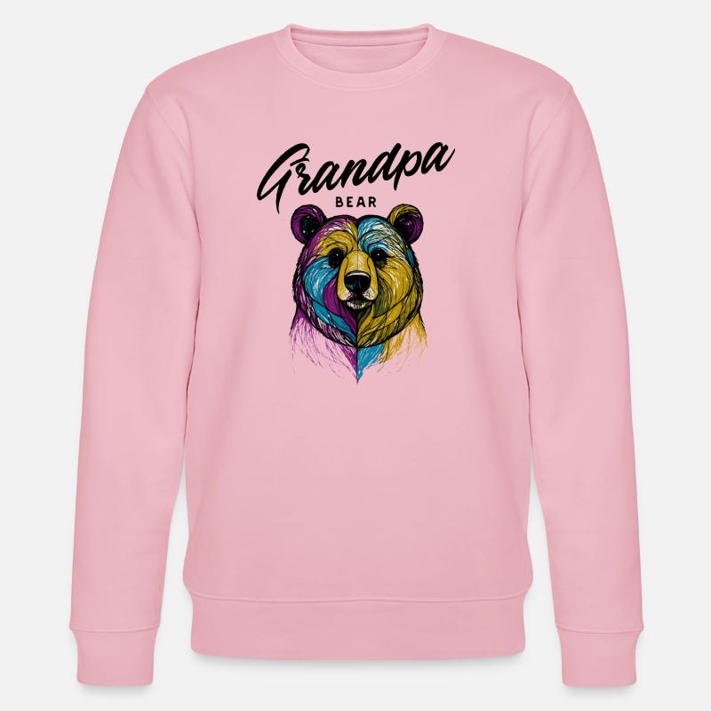 Rainbow Bear Split Opa Bär - Stanley/Stella Unisex Bio-Sweatshirt CHANGER  - Hellrosa