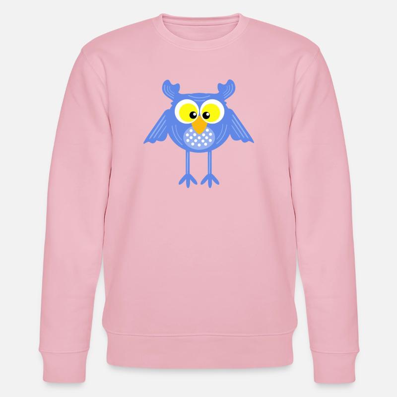 Blaue Eule mit Punkten - Stanley/Stella Unisex Bio-Sweatshirt CHANGER  - Hellrosa