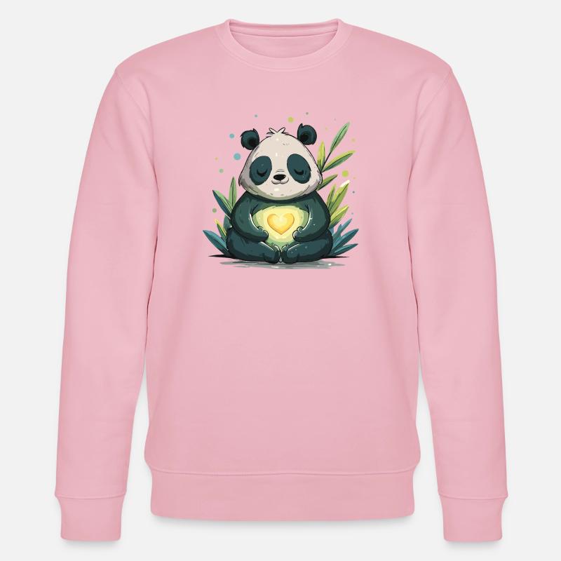Panda Herzleuchte - Stanley/Stella Unisex Bio-Sweatshirt CHANGER  - Hellrosa