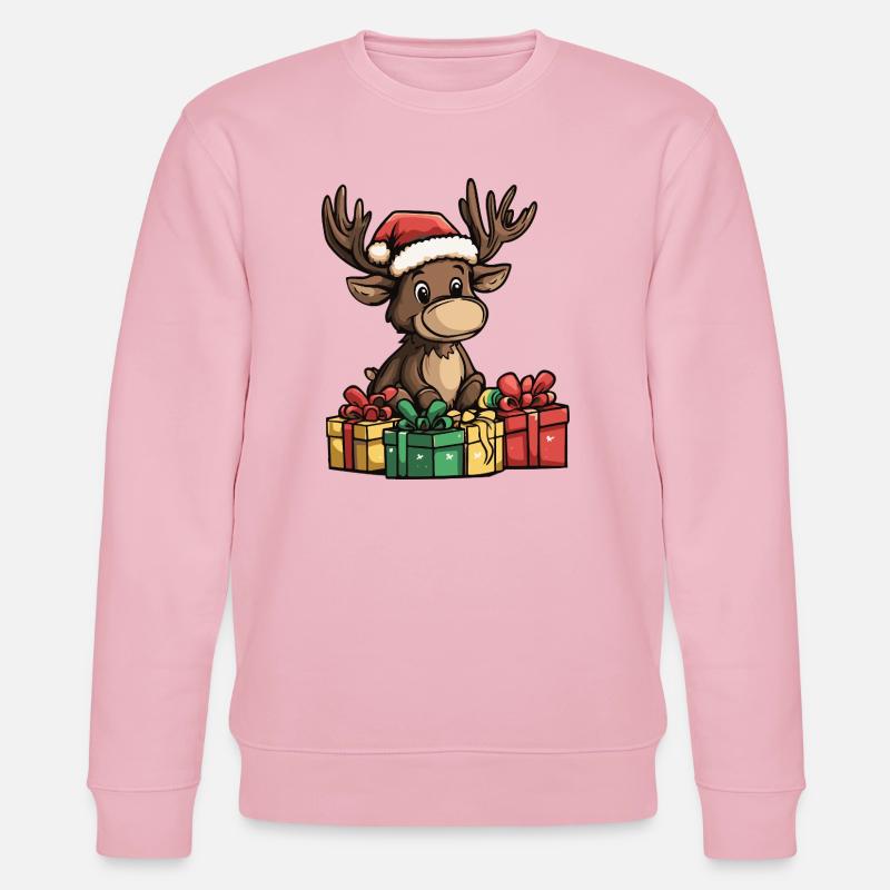 Elch Weihnachten Geschenke - Stanley/Stella Unisex Bio-Sweatshirt CHANGER  - Hellrosa