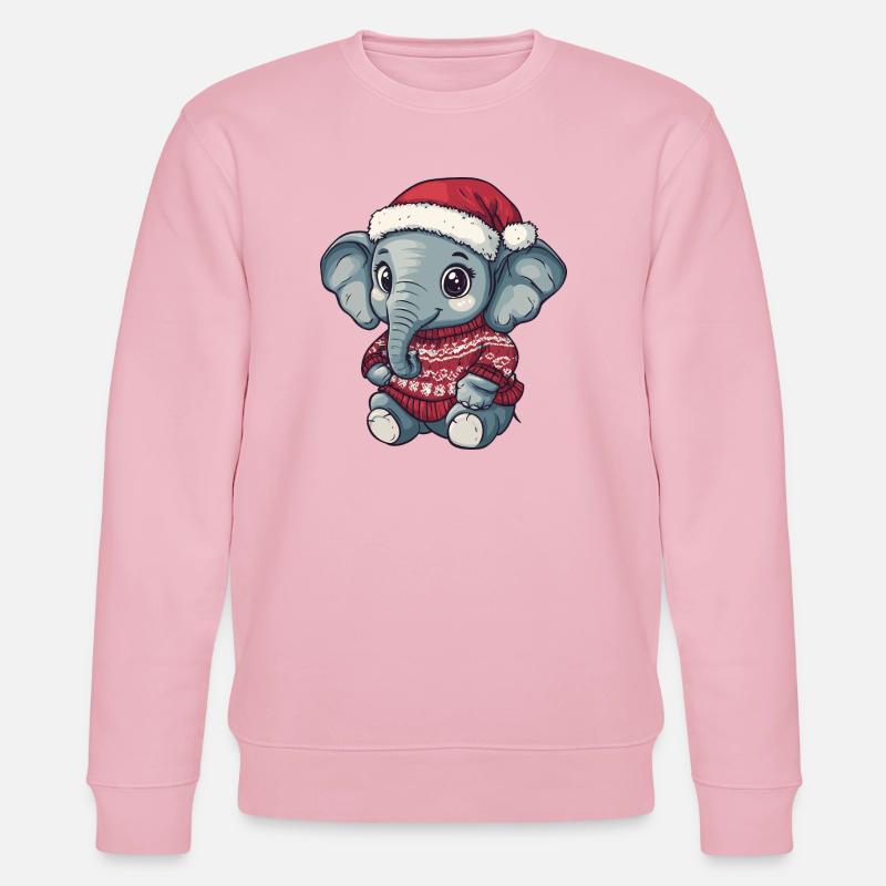Noël de Noël avec éléphants - Sweat bio CHANGER Stanley/Stella Unisexe - rose pâle