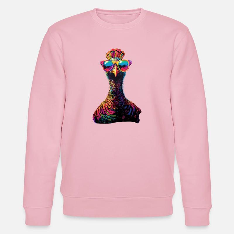 Dinde Poules Oiseaux Dinde - Sweat bio CHANGER Stanley/Stella Unisexe - rose pâle