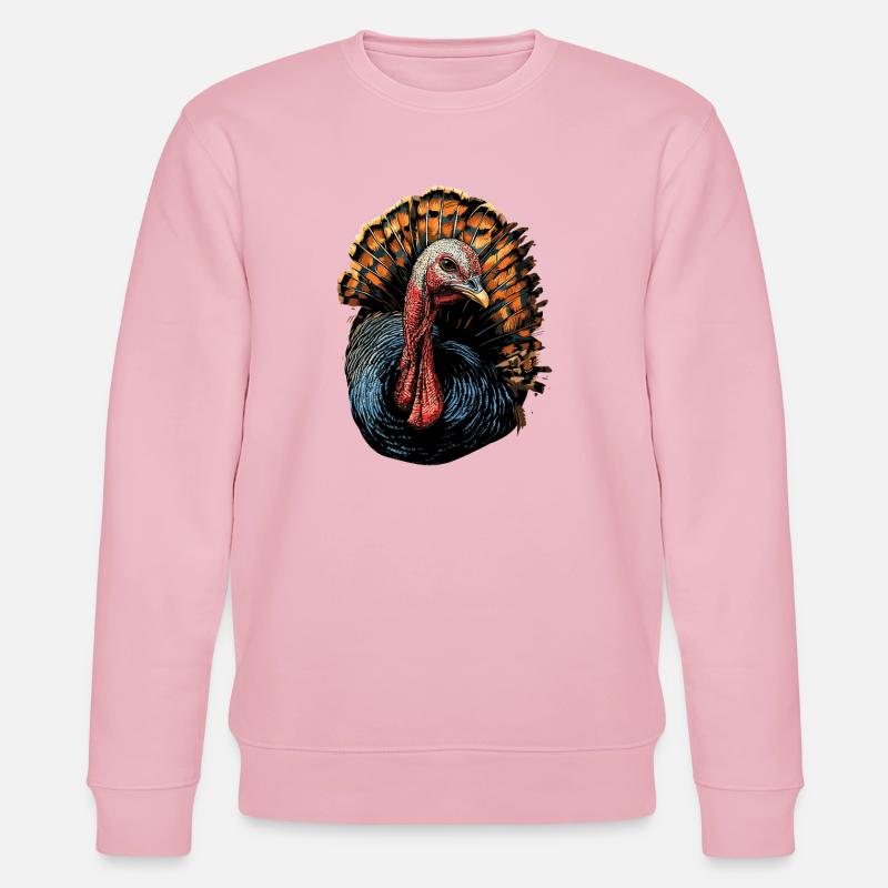 Dinde Poules Oiseaux Dinde - Sweat bio CHANGER Stanley/Stella Unisexe - rose pâle
