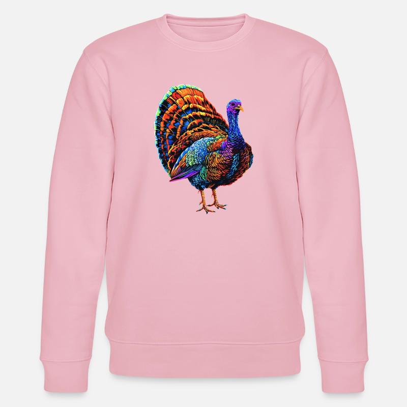 Dinde Poules Oiseaux Dinde - Sweat bio CHANGER Stanley/Stella Unisexe - rose pâle