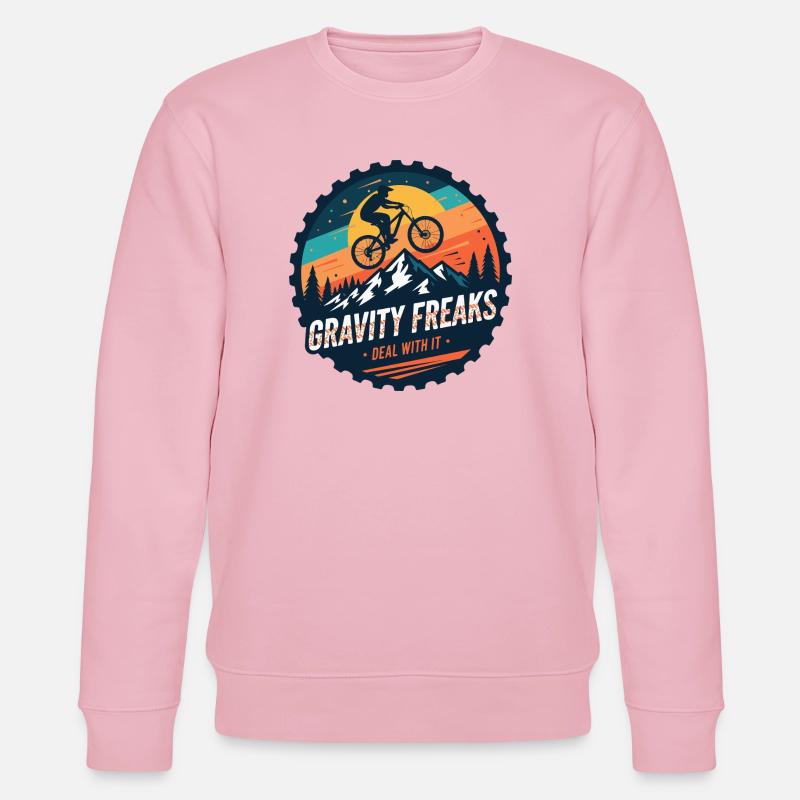 Gravity Freaks MTB Sunset Abzeichen - Stanley/Stella Unisex Bio-Sweatshirt CHANGER  - Hellrosa