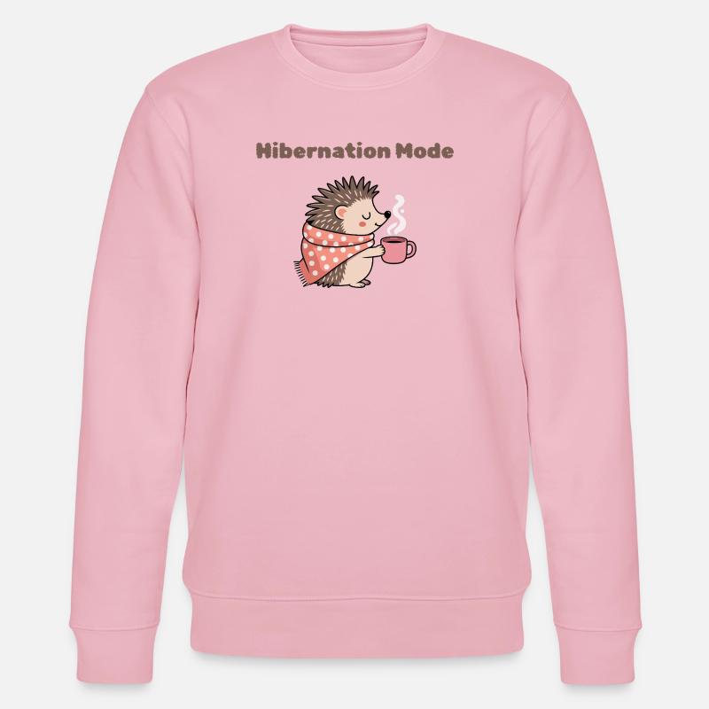 Winterschlafmodus – Süßer Igel mit heißem Getränk - Stanley/Stella Unisex Bio-Sweatshirt CHANGER  - Hellrosa
